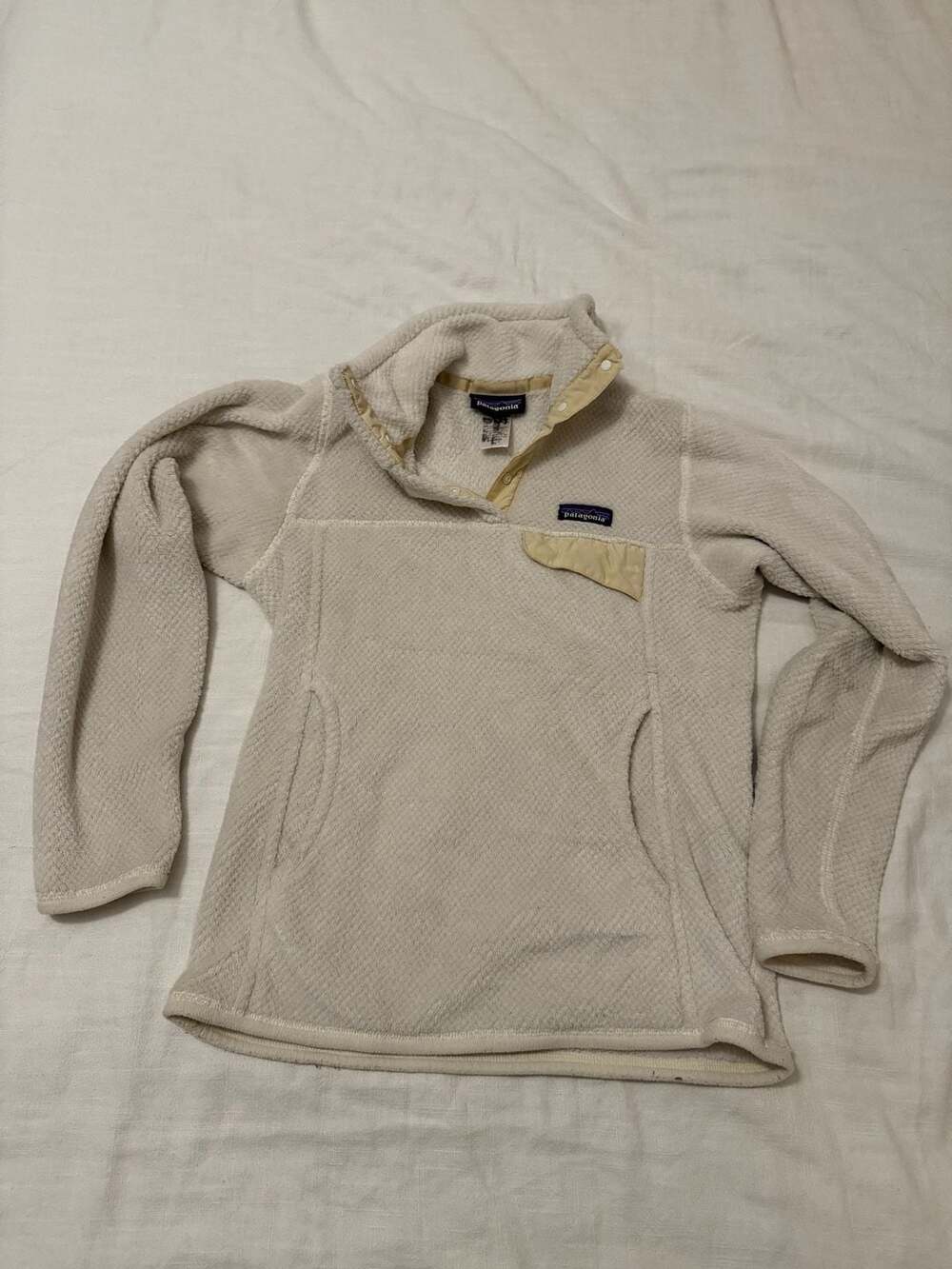 Patagonia Women's Snap-T Fleece Pullover Off-White Size XS